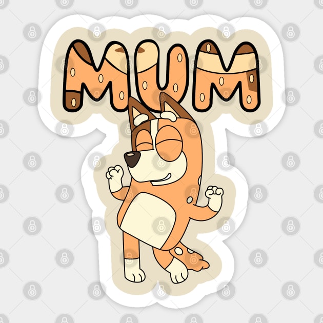 Bluey Dance Mum Sticker by Semarmendem